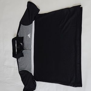My A-D-I-D-A-S! Black and gray Adidas golf polo, size large